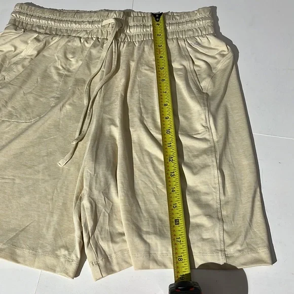 Zuda cream shorts elastic waistband drawstring basketball small - Picture 6 of 8